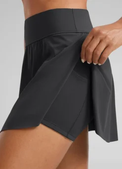 A Line High Rise Pocket Side Slit Skirt 14.5''