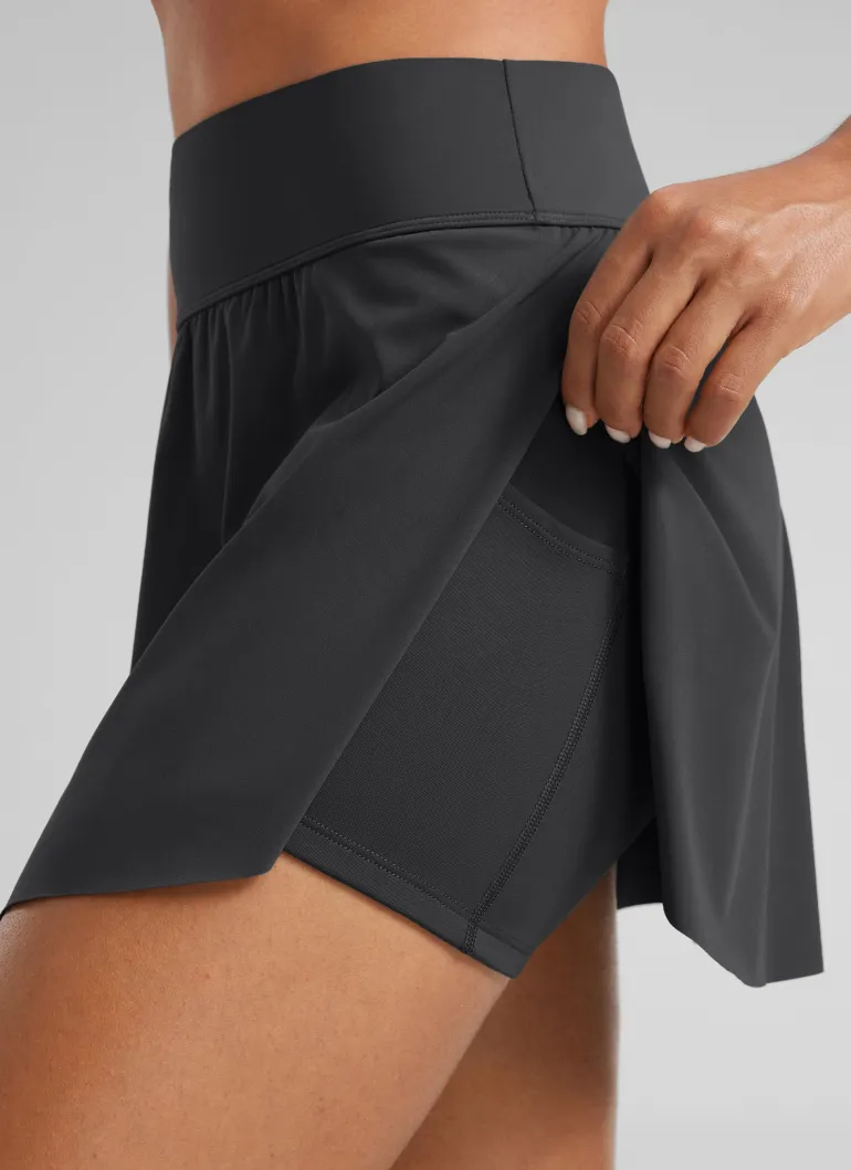 A Line High Rise Pocket Side Slit Skirt 14.5''