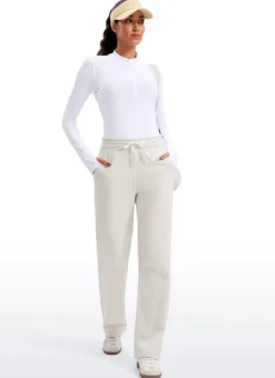 Brushed Half Zip Cropped Long Sleeve