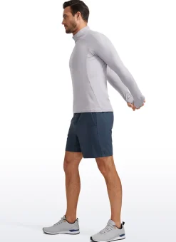 Brushed Half Zip Long Sleeve with Thumbhole