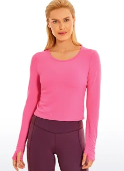 Brushed Thumbhole Cropped Long Sleeve