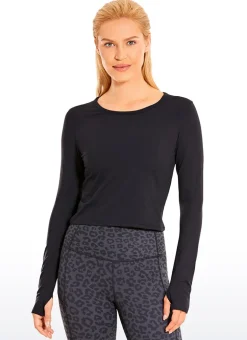 Brushed Thumbhole Cropped Long Sleeve
