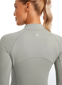Brushed Thumbhole Half Zip Long Sleeve
