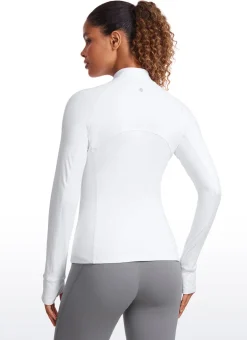 Brushed Thumbhole Half Zip Long Sleeve