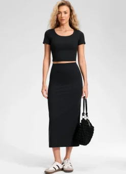 Butterlift® High Rise Back Slit Maxi Pencil Skirt