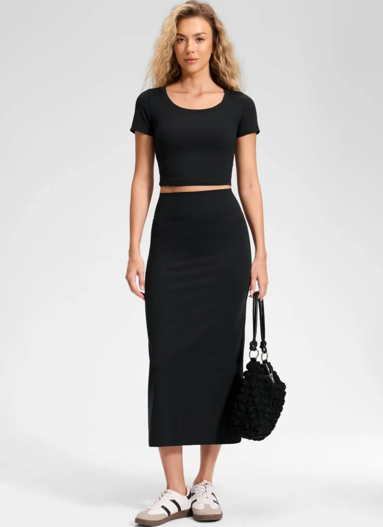 Butterlift® High Rise Back Slit Maxi Pencil Skirt