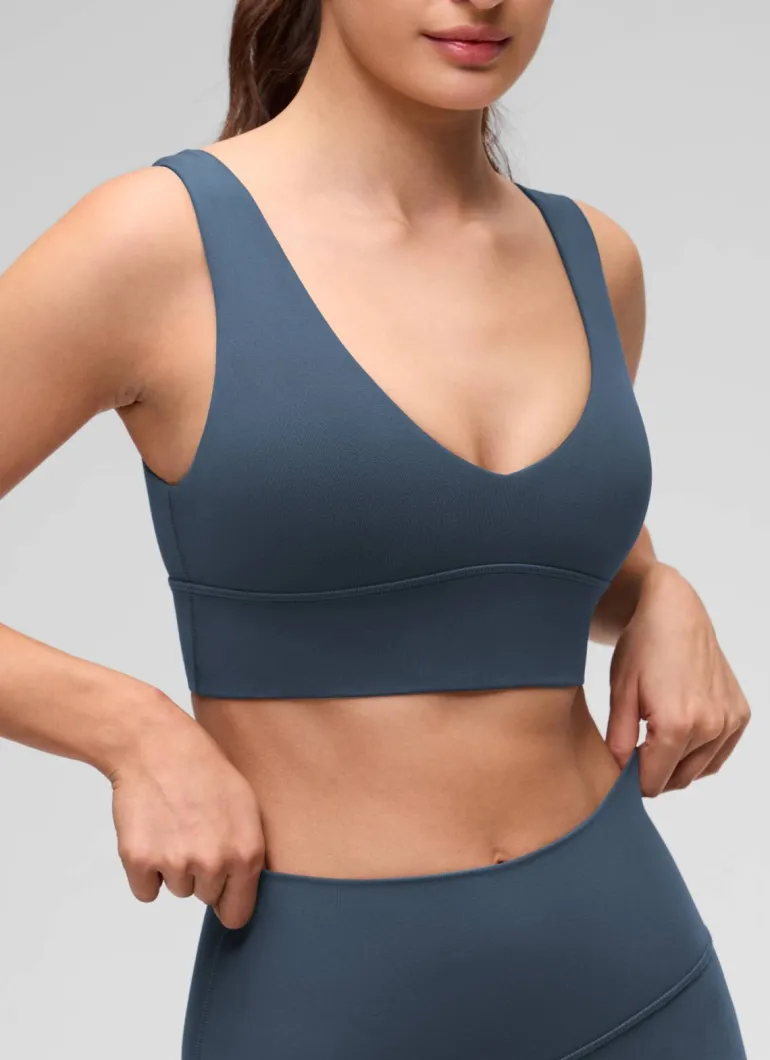 Butterluxe Deep V Neck Longline Sports Bra