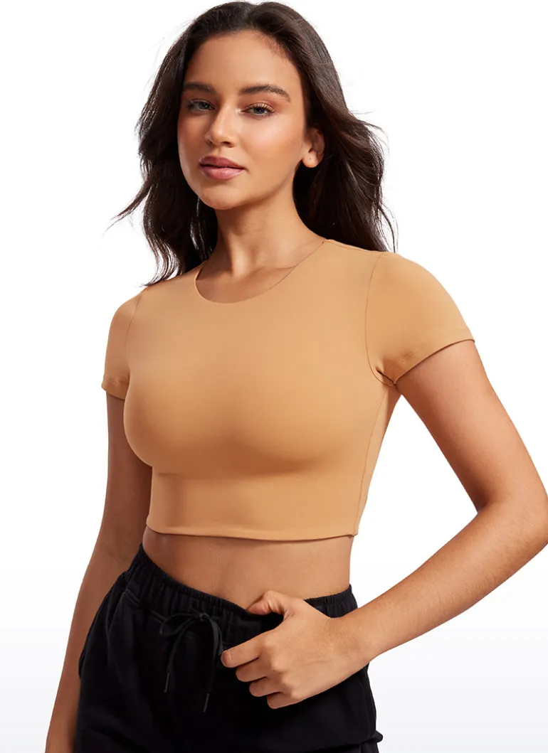 Butterluxe Double Lined Cropped Short Sleeve