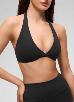 Butterluxe Double Lined Twist Halter Sports Bra
