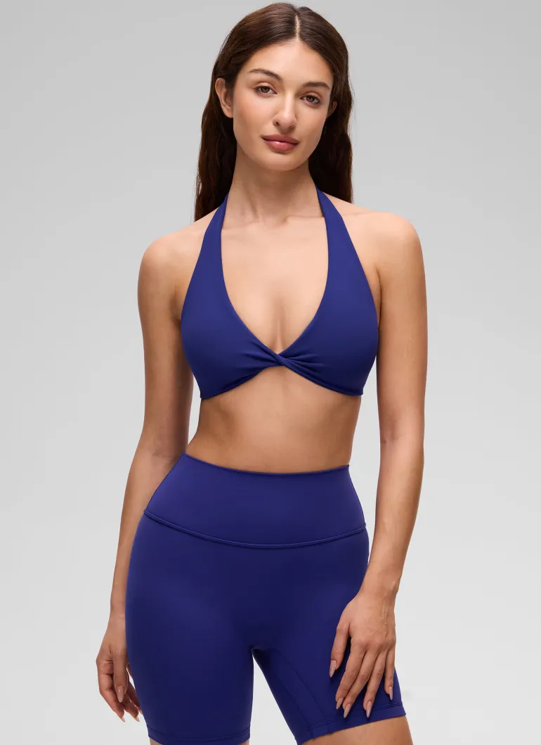 Butterluxe Double Lined Twist Halter Sports Bra