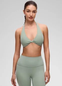Butterluxe Double Lined Twist Halter Sports Bra