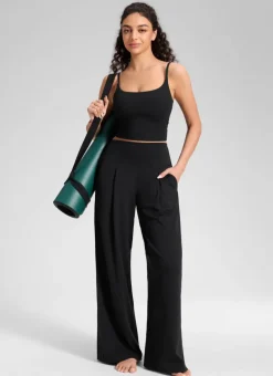 Butterluxe Front Pleated Pocket Palazzo Pant 30"