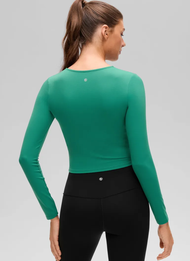 Butterluxe Front Seam Cropped Long Sleeve