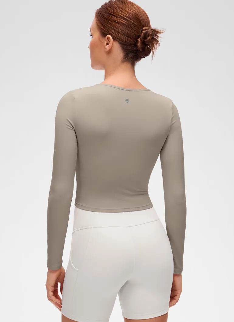 Butterluxe Front Seam Cropped Long Sleeve
