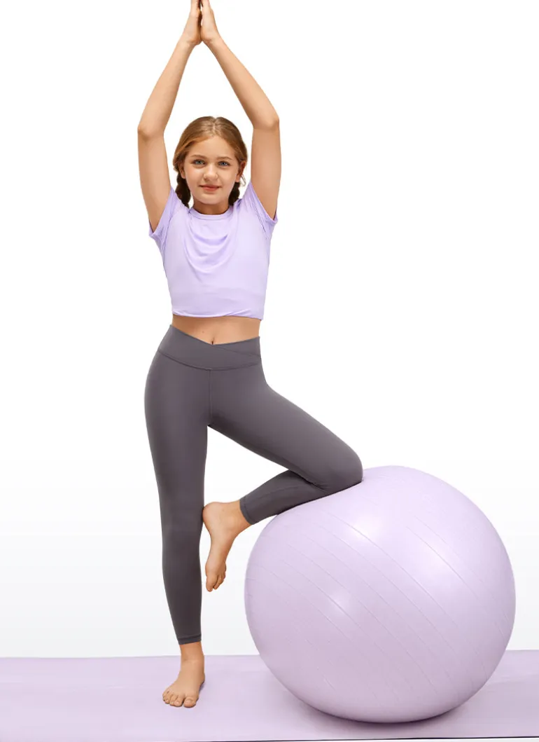 Butterluxe Girls Active Leggings - V Cross Waist