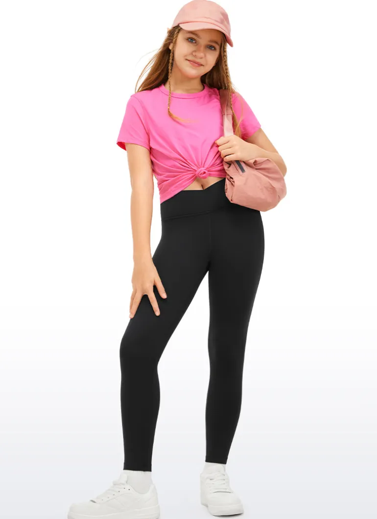 Butterluxe Girls Active Leggings - V Cross Waist