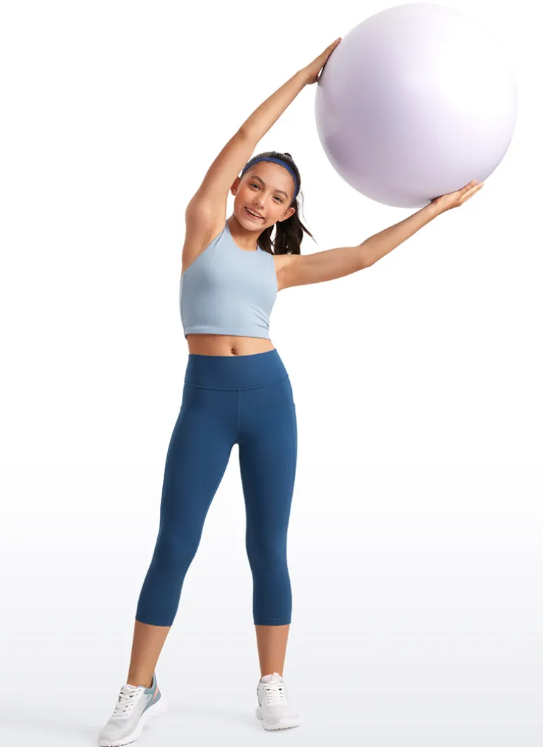 Butterluxe Girls Athletic Pockets Capri Leggings