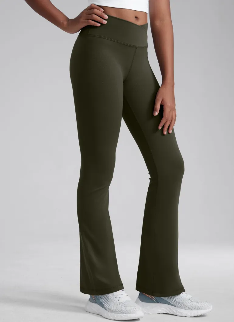 Butterluxe Girls Crossover Flare Leggings