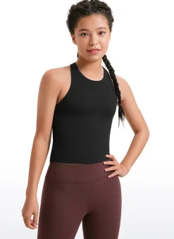Butterluxe Girls Double Lined Racerback Tank Tops Waist Length