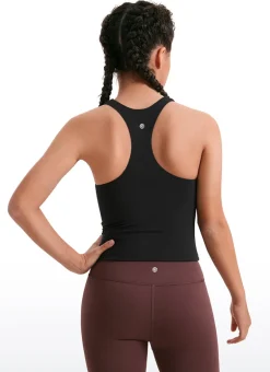 Butterluxe Girls Double Lined Racerback Tank Tops Waist Length