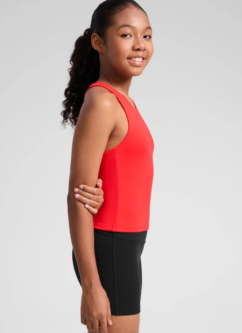 Butterluxe Girls Double Lined Racerback Tank Tops Waist Length