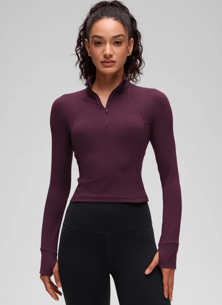 Butterluxe Half Zip Cropped Long Sleeve