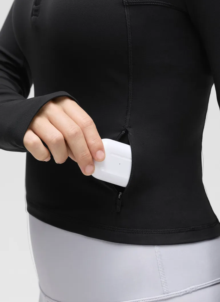 Butterluxe Half Zip Cropped Long Sleeve