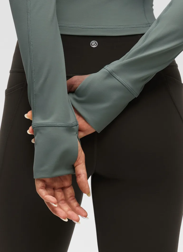 Butterluxe Half Zip Cropped Long Sleeve