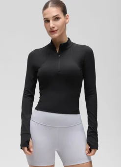 Butterluxe Half Zip Cropped Long Sleeve