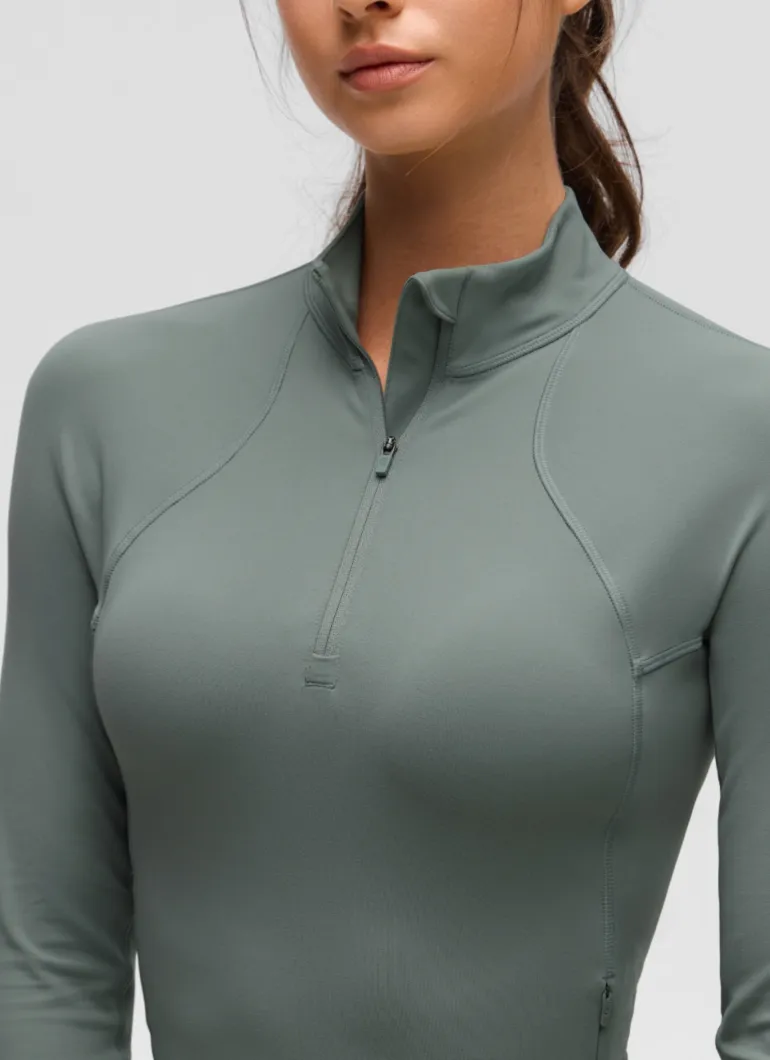 Butterluxe Half Zip Cropped Long Sleeve