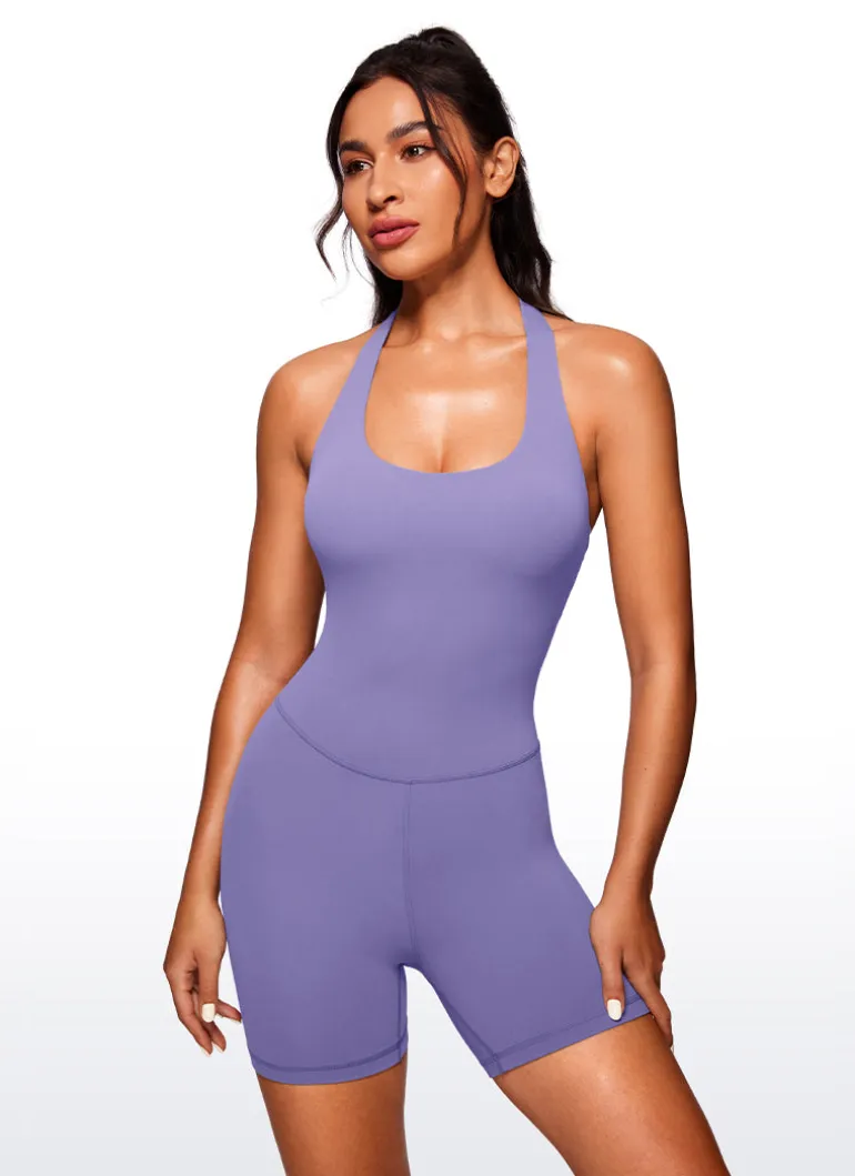 Butterluxe Halter Backless Athletic Rompers 6''