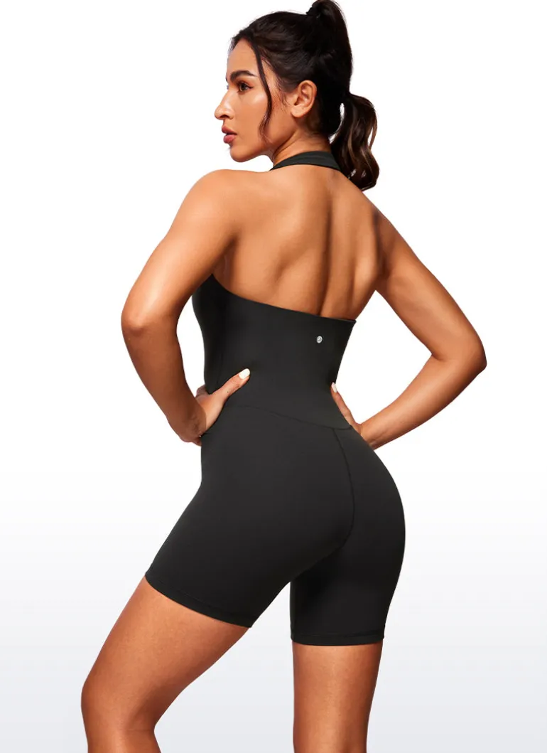 Butterluxe Halter Backless Athletic Rompers 6''