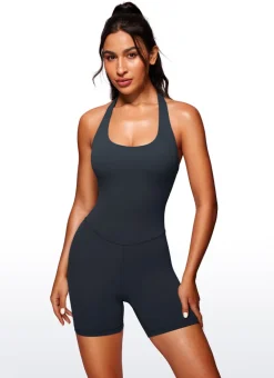 Butterluxe Halter Backless Athletic Rompers 6''