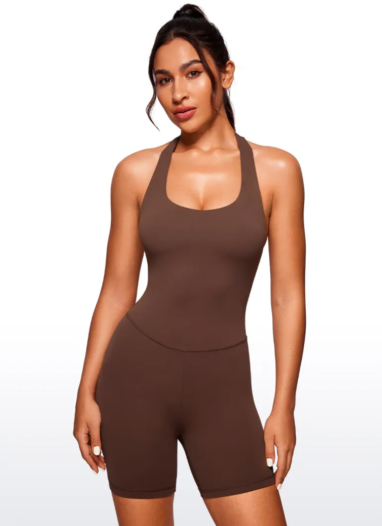 Butterluxe Halter Backless Athletic Rompers 6''