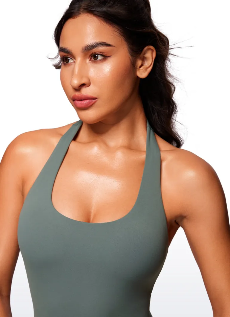 Butterluxe Halter Backless Athletic Rompers 6''