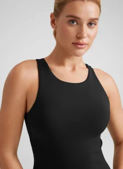 Butterluxe Hip Length Built-in Bra Tanks High Neck