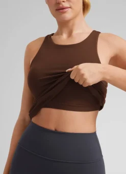 Butterluxe Hip Length Built-in Bra Tanks High Neck
