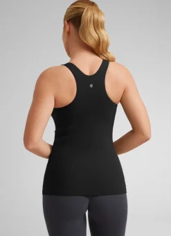 Butterluxe Hip Length Built-in Bra Tanks High Neck