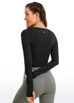 Butterluxe Scoop Neck Cropped Long Sleeve