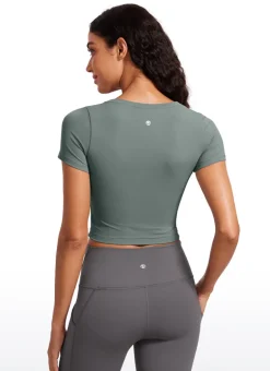 Butterluxe Scoop Neck Cropped Short Sleeves