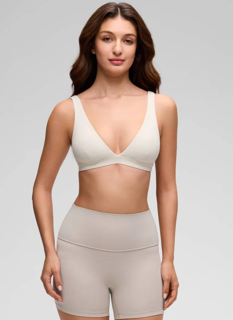 Butterluxe Soft Double Lined V Neck Sports Bra