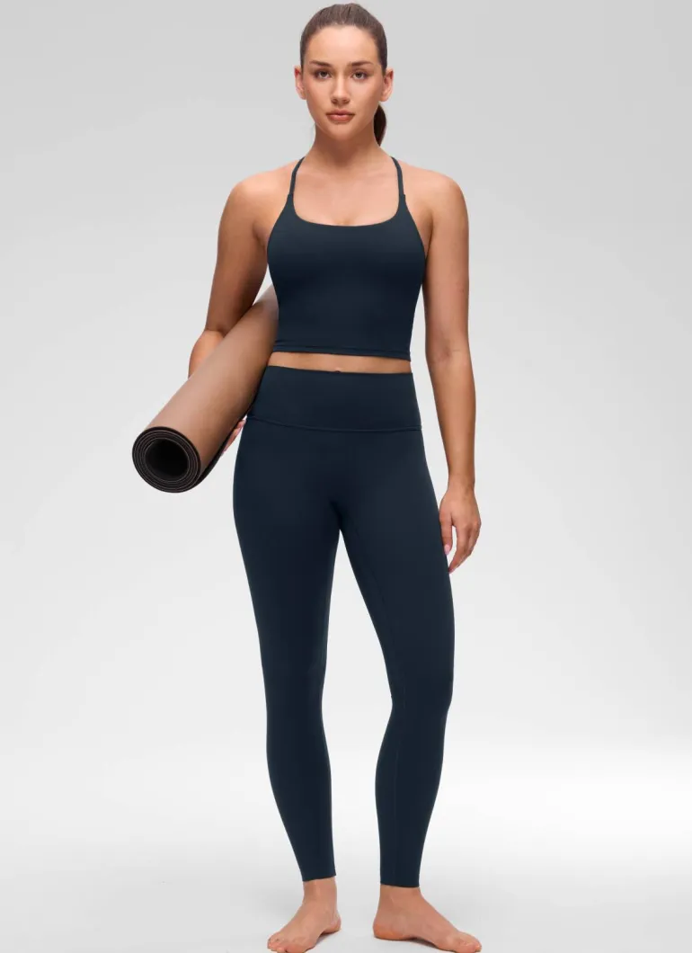 Butterluxe Twist Cross Back Built in Bra Tank