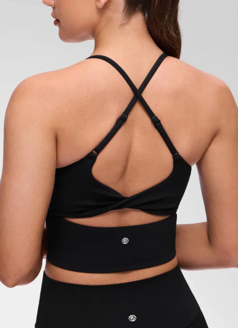 Butterluxe Twist Cross Back Built in Bra Tank