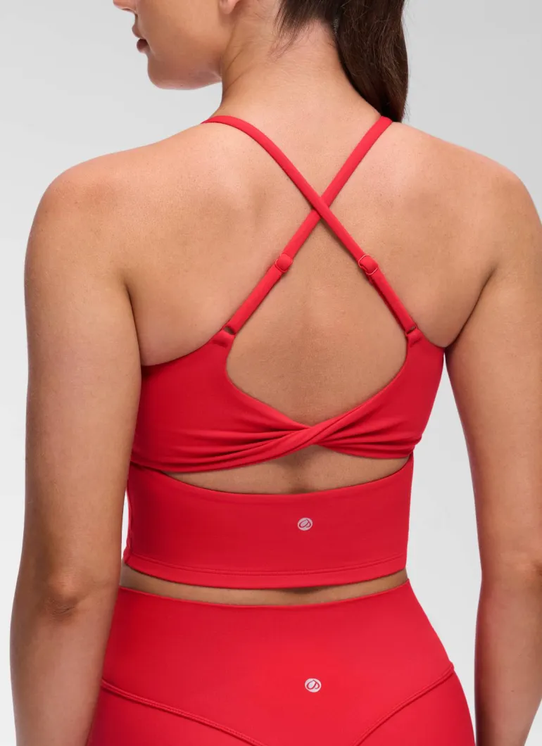 Butterluxe Twist Cross Back Built in Bra Tank