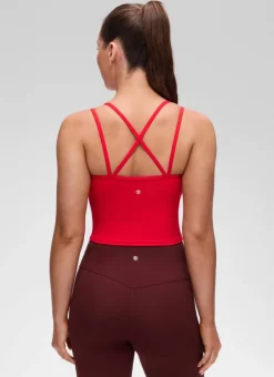 Butterluxe V Neck Cross Back Built in Bra Tank