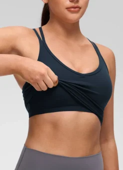 Butterluxe V Neck Cross Back Built in Bra Tank