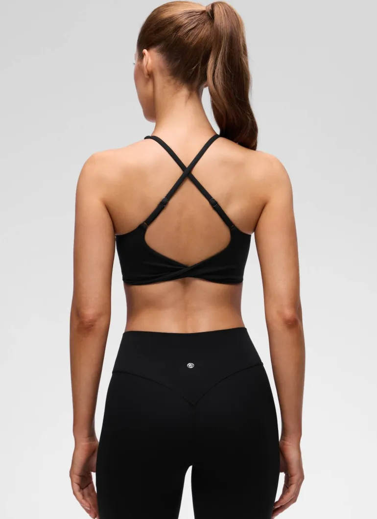 Butterluxe V Neck Twist Cross Back Sports Bra