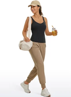 Butterluxe Waist-Length Built-in Bra Tank V Neck