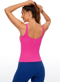 Butterluxe Waist-Length Built-in Bra Tank V Neck