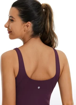 Butterluxe Waist-Length Built-in Bra Tank V Neck